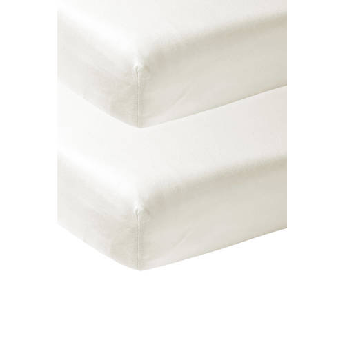 Meyco katoenen jersey wieg hoeslaken - set van 2 50x90 offwhite afbeelding