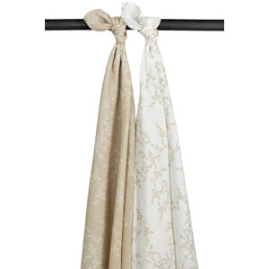 hydrofiele swaddles - 120x120 cm Branches sand (set van 2)