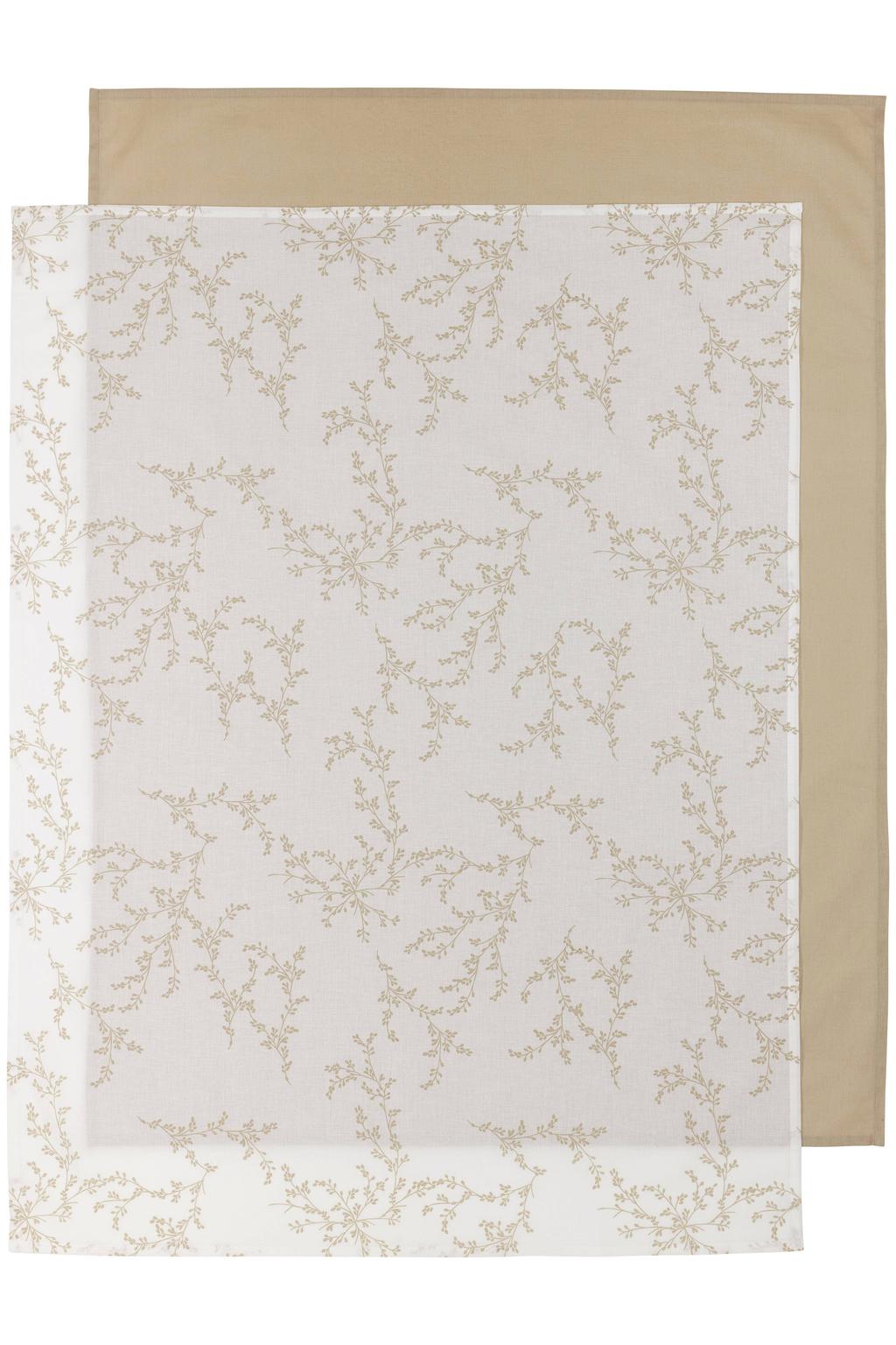 Meyco baby ledikantlaken - 100x150 cm Branches sand / Uni sand (set van 2)