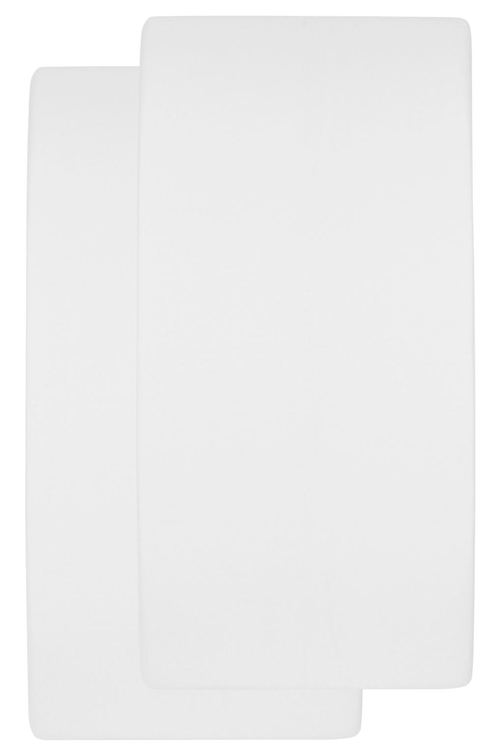 Meyco katoenen molton stretch wieg hoeslaken - 40x80/90 wit (set van 2)