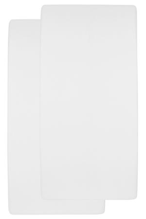 katoenen molton stretch junior hoeslaken - 70x140/150 wit (set van 2)