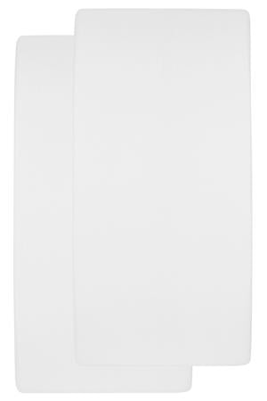 katoenen molton stretch junior hoeslaken - 70x140/150 wit (set van 2)
