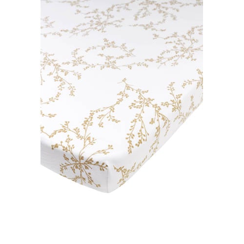 Meyco jersey hoeslaken boxmatras 75x95 Branches sand afbeelding