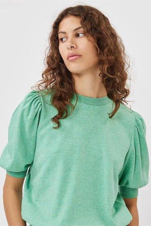 gemêleerde sweater Villou met biologisch katoen groen