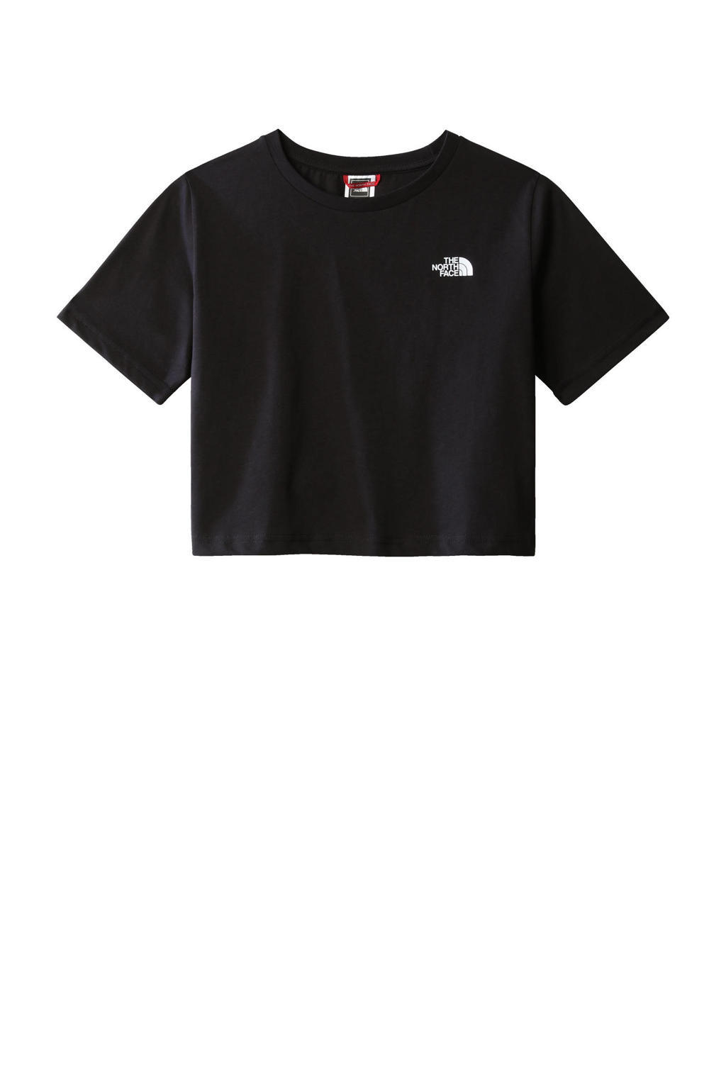 The North Face cropped T-shirt Simple Dome zwart