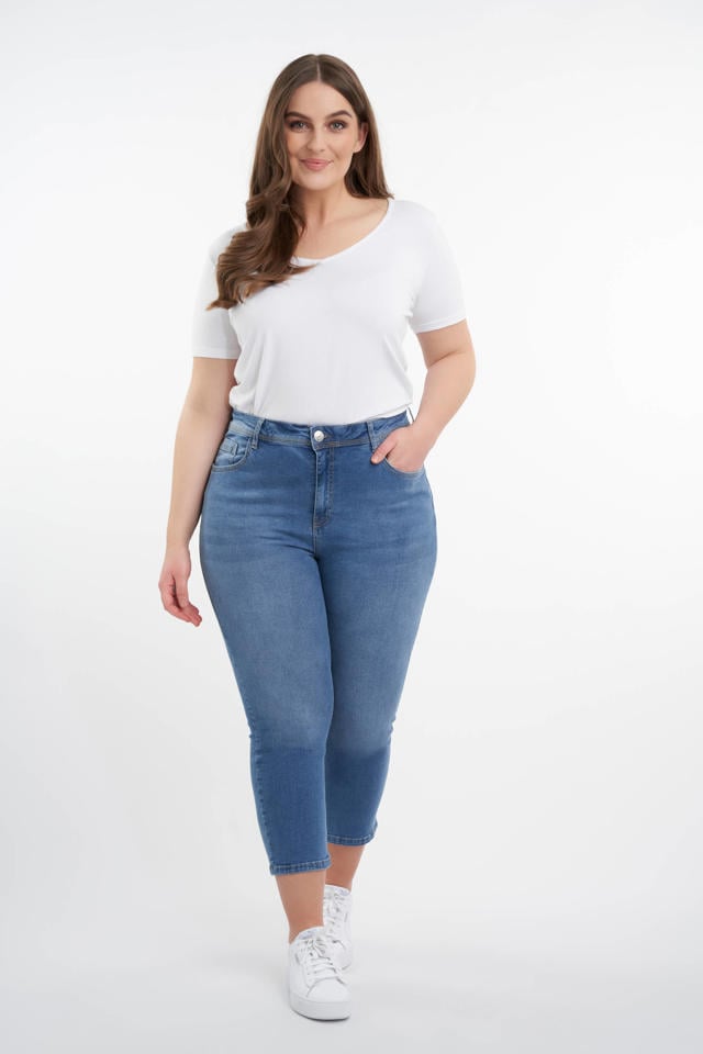 Huh Uitrusten Boom MS Mode cropped high waist super skinny jeans light denim | wehkamp