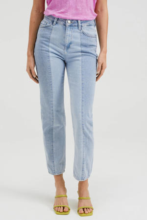 cropped high waist slim fit jeans light denim