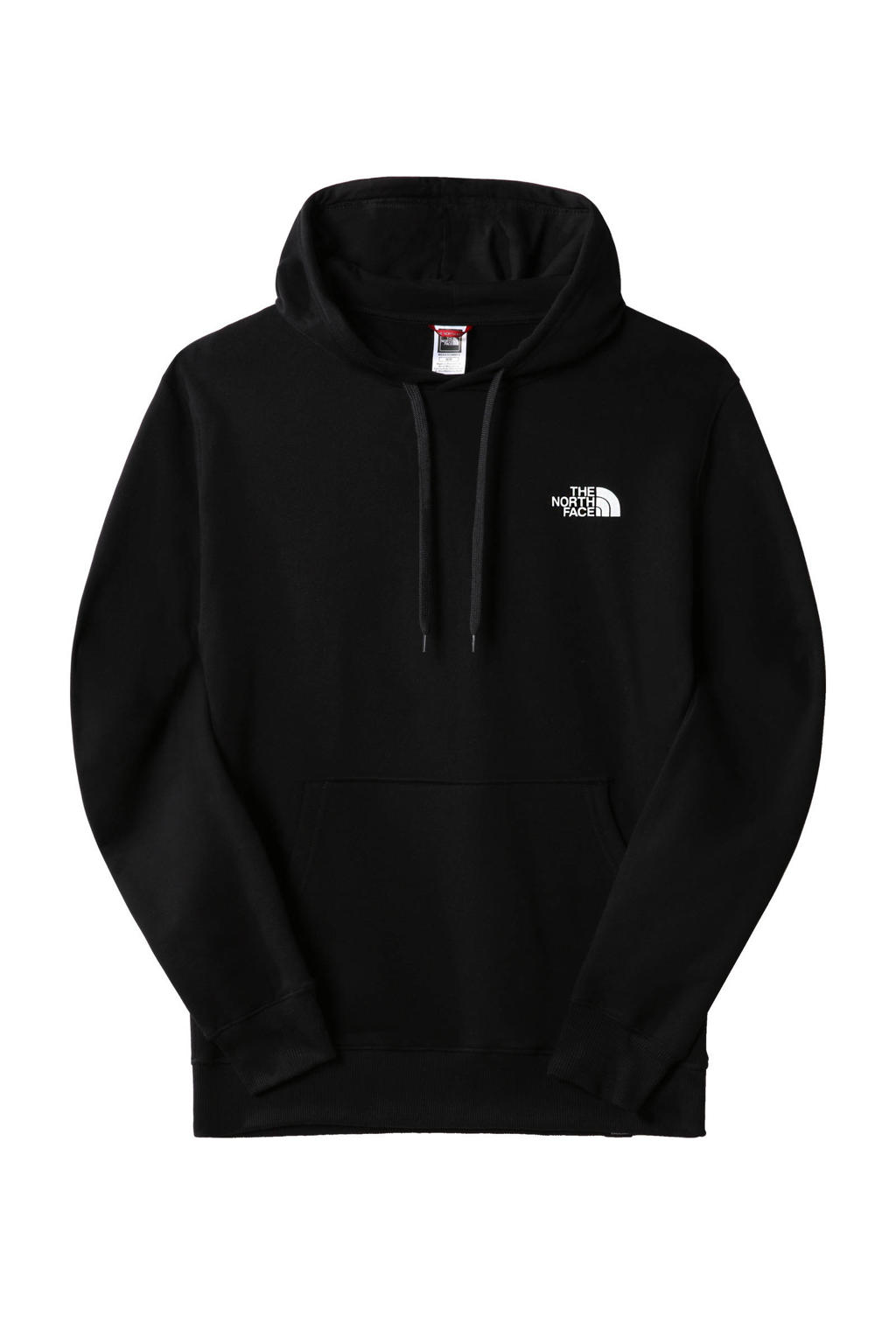 Zwarte heren The North Face hoodie van katoen met logo dessin, lange mouwen, capuchon en elastische boord