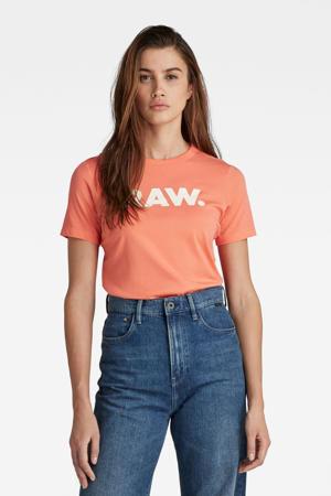 T-shirt van biologisch katoen oranje