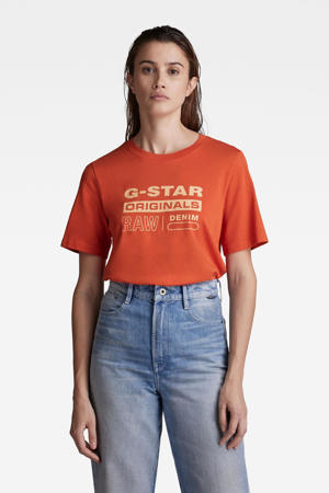 T-shirt van biologisch katoen oranje