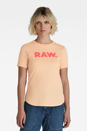 T-shirt van biologisch katoen zalm