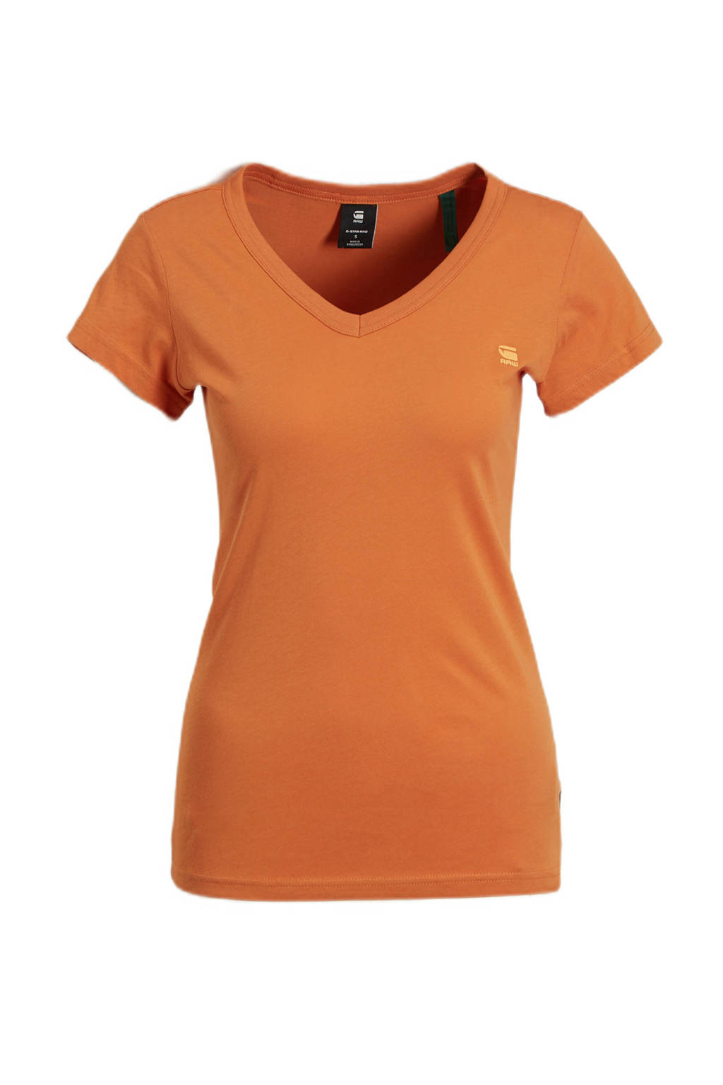 G-Star RAW T-shirt Eyben van biologisch katoen oranje