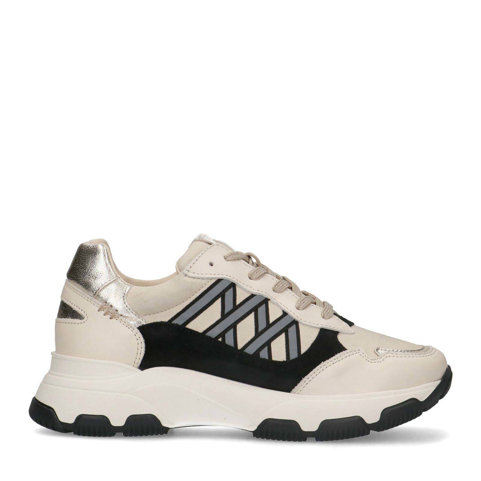Manfield leren sneakers beige | wehkamp