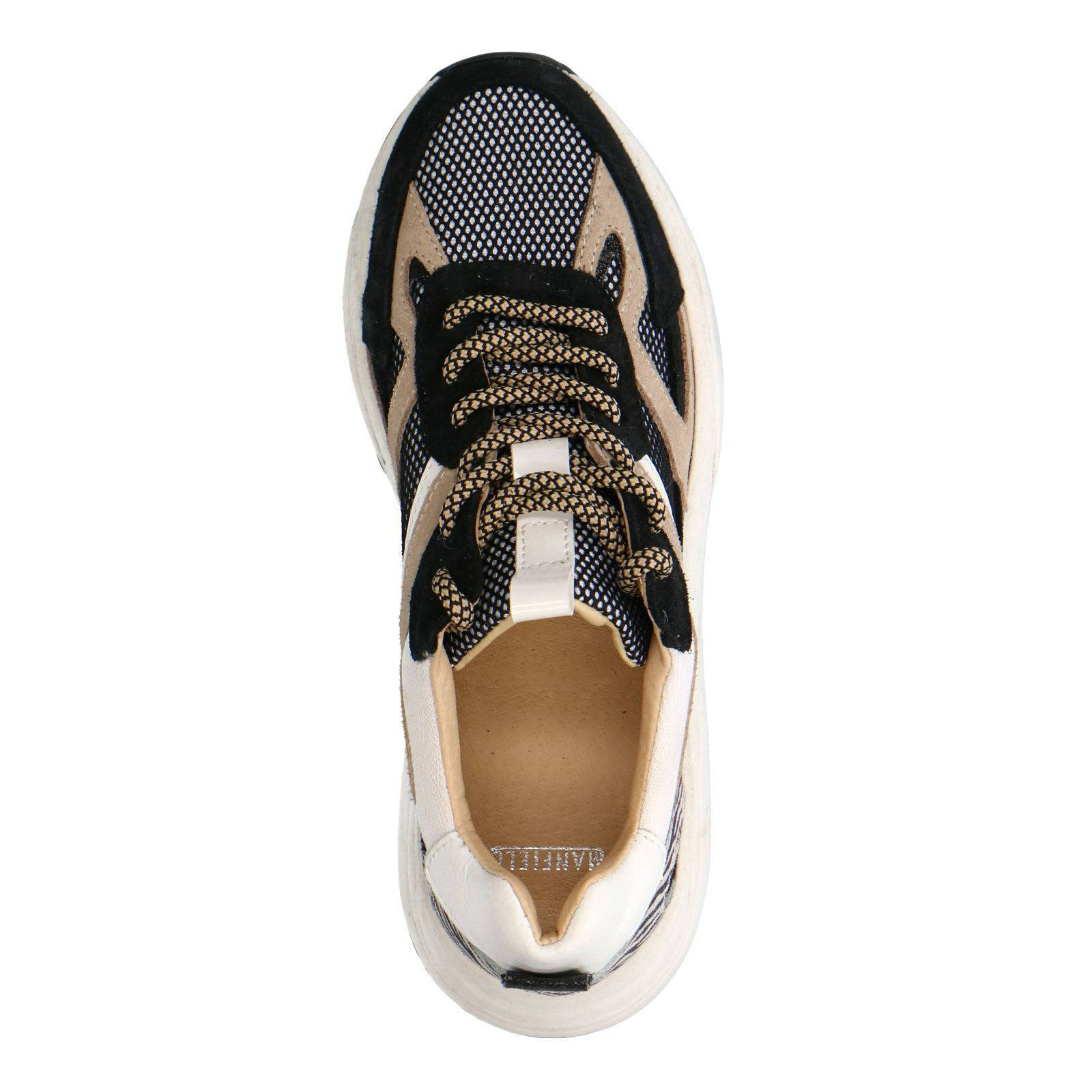 Sneakers discount zwart beige