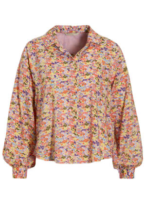gebloemde blouse met biologisch katoen multi