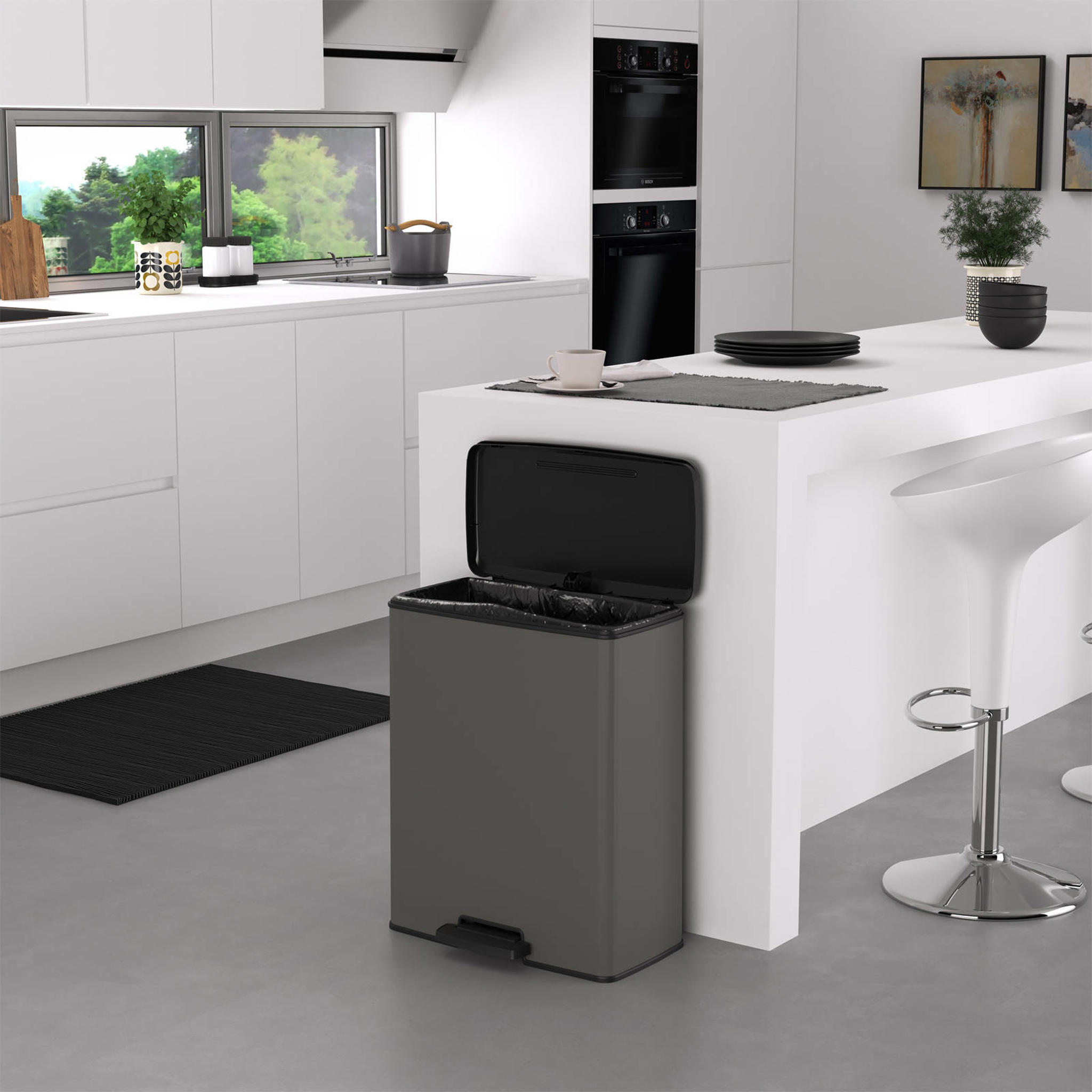 Curver Deco Bin afvalbak (65 liter) wehkamp