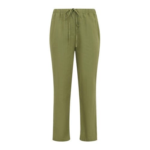 YOEK straight fit broek LINEN groen afbeelding