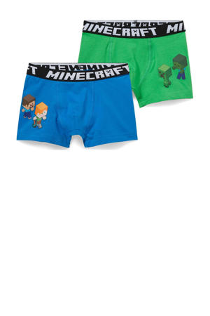   boxershort Minecraft - set van 2 blauw/groen
