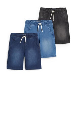 jeans bermuda - set van 3 dark denim/zwart/light denim