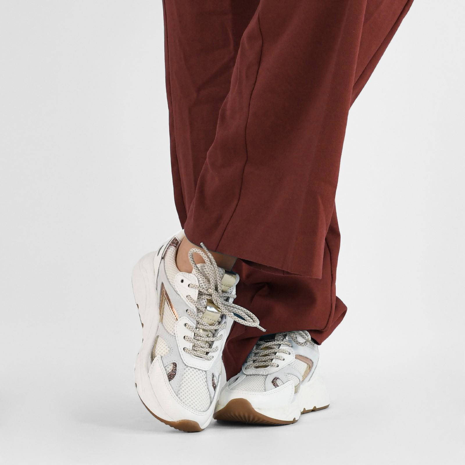 PS Poelman Cibel leren sneakers wit/goud | wehkamp