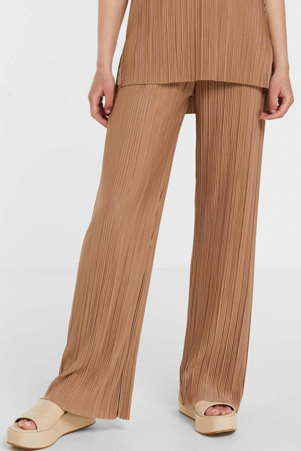 GORGLITTER Transparante Palazzo broek voor dames, zomeroutfit, broek met split, brede pijpen, vrijetijdsbroek, losse broek met elastische tailleband, zwart, XL