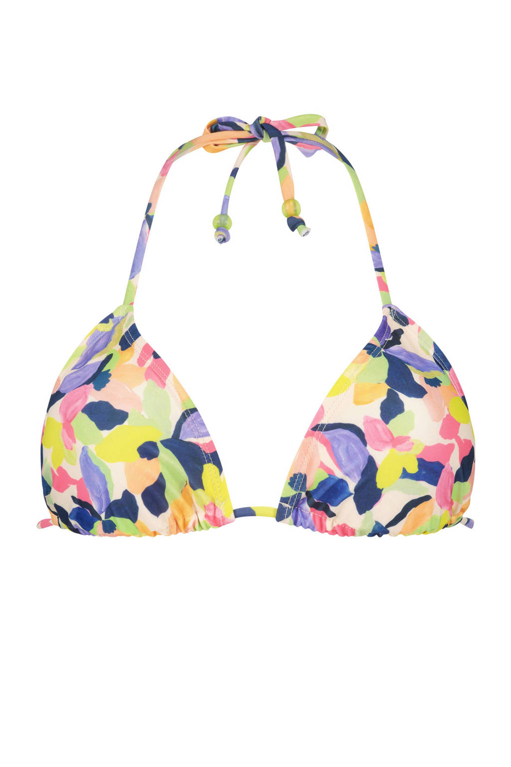 Hunkemöller triangel bikinitop Hawaii geel/paars/roze