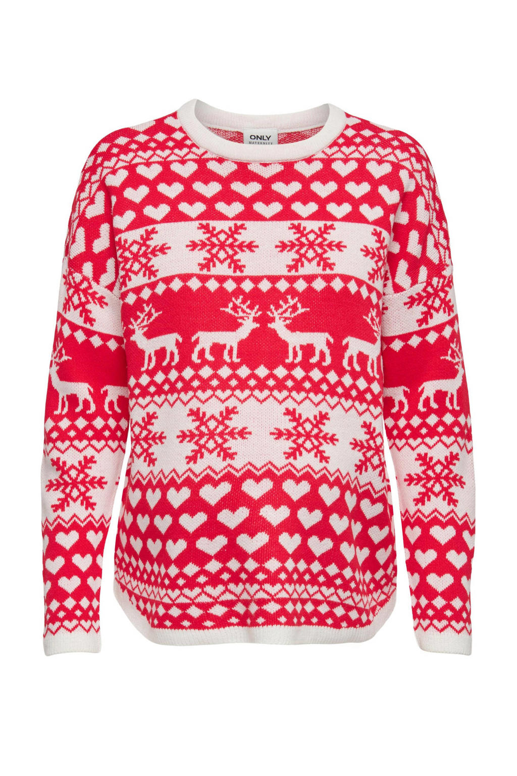 Kersttrui dames sweatshirt ronde hals kersttrui lange mouwen bovenstuk Kerstmis sweatshirts herfst winter casual lichte top top kerstman print T-shirt, C-rood, M