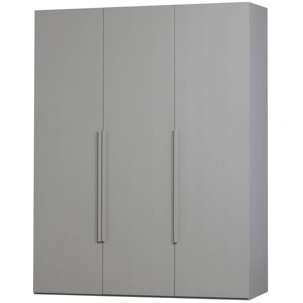 WOOOD WOOOD Rens Kledingkast 3-Deurs - Noten/Grijs - 210x165x58