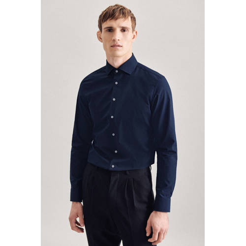 Seidensticker slim fit overhemd donkerblauw afbeelding