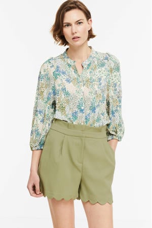 gebloemde blouse FRFAMALOU wit/groen/blauw