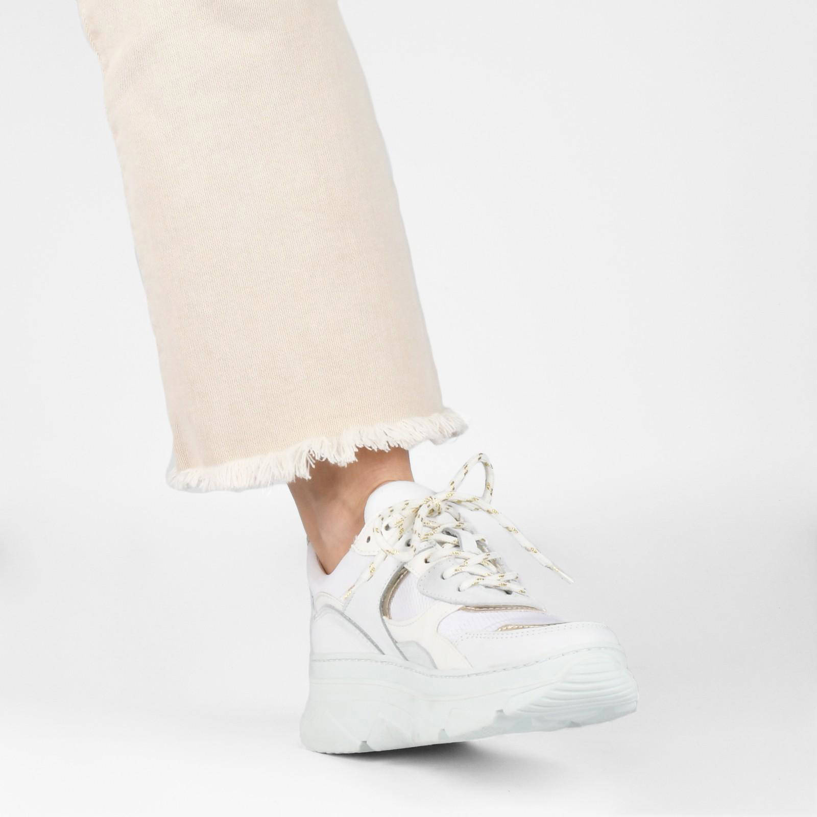 PS Poelman Jola chunky leren sneakers wit | wehkamp