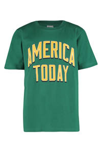 America Today Junior T-shirt met tekst groen