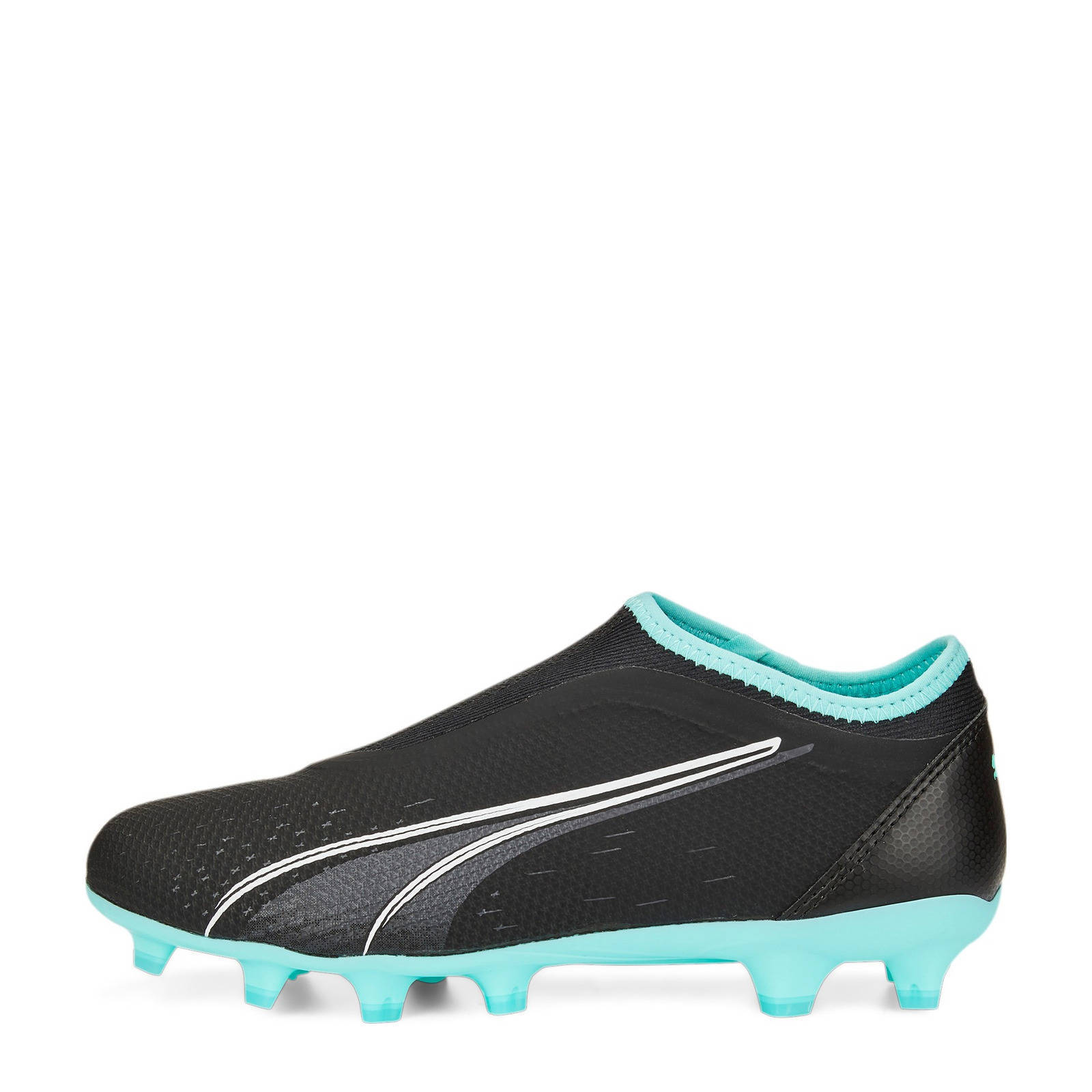 Puma Ultra Match FG/AG Jr. voetbalschoenen zwart/lichtblauw/wit | wehkamp