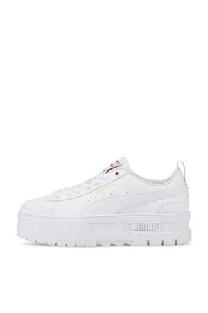 Mayze leren sneakers wit/goud