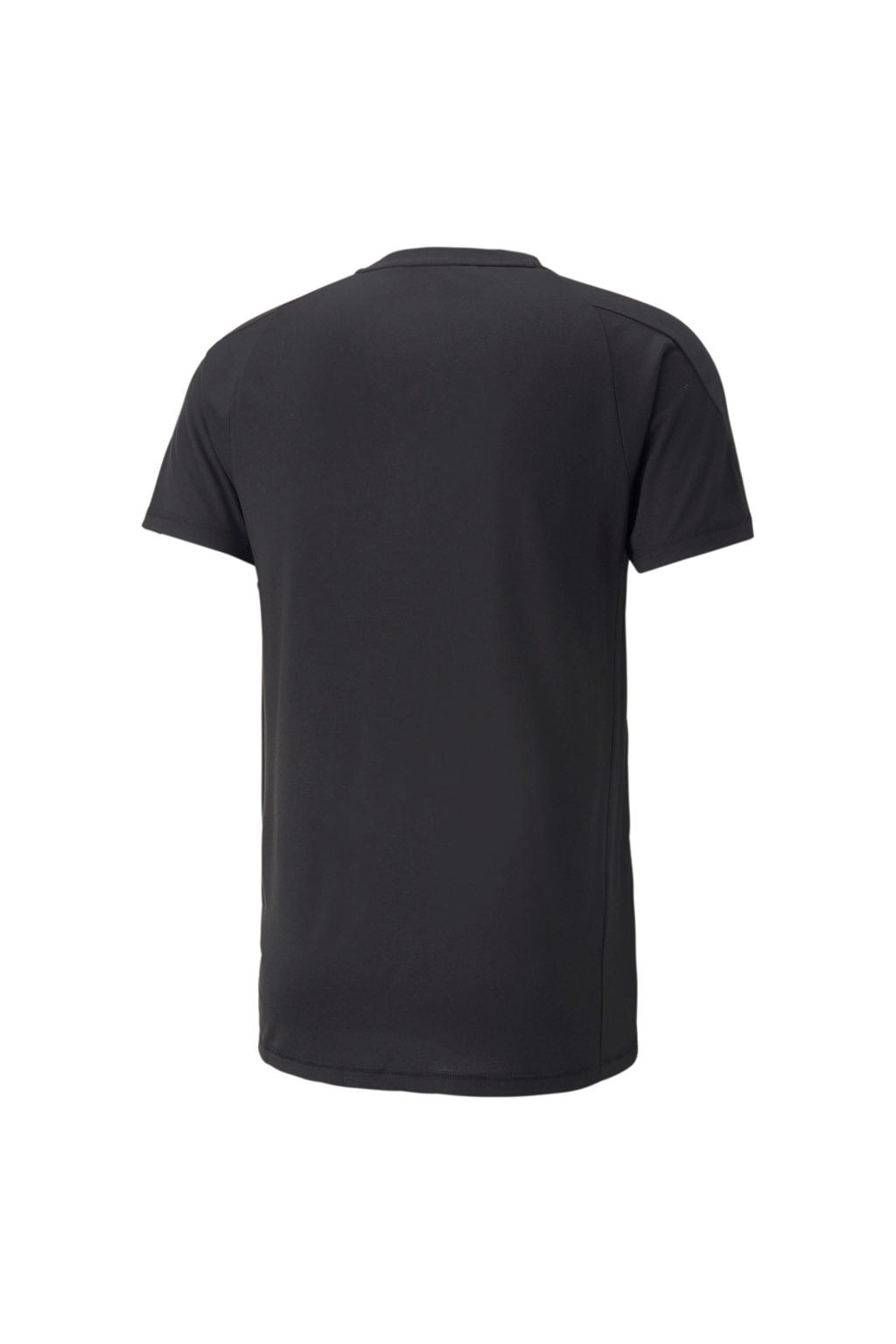 Zwarte heren Puma sport T-shirt van gerecycled polyester met logo dessin, korte mouwen en ronde hals