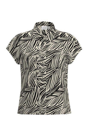 blouse VILIMIA met all over print ecru/zwart