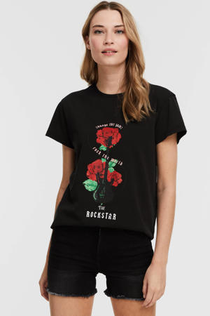 T-shirt JIENA met printopdruk zwart