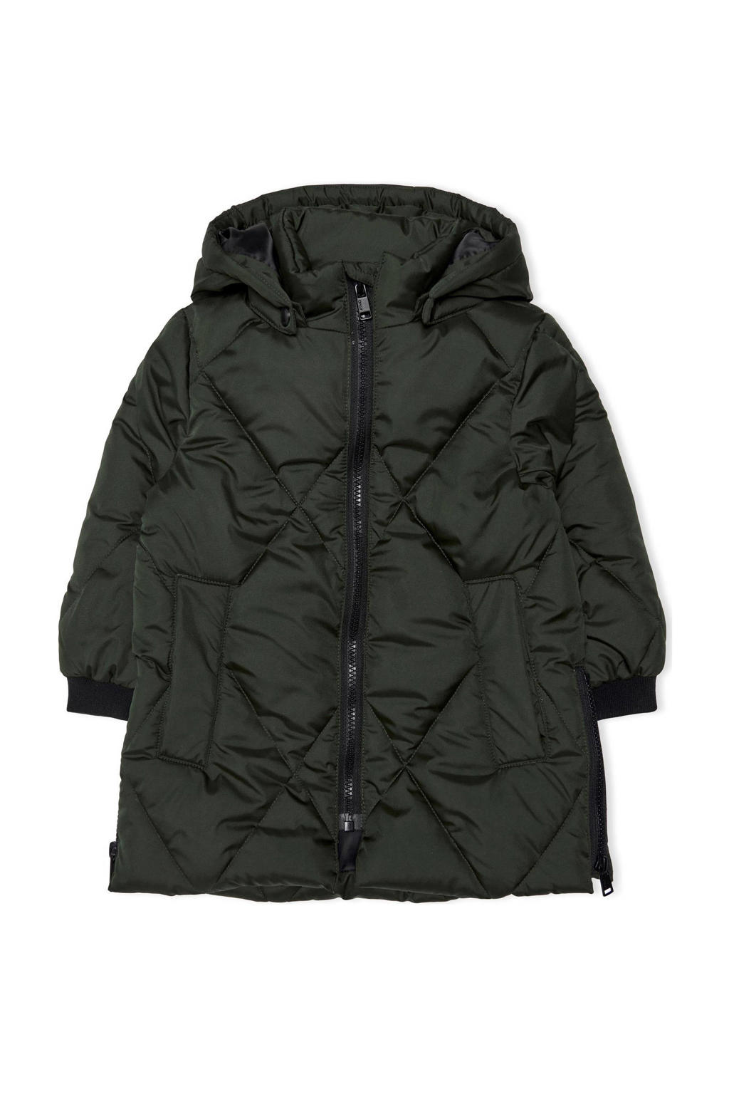 Happy Cherry Winterjas voor baby's, gewatteerde jas met capuchon voor jongens, lange mouwen, donsjack voor meisjes, warm, gewatteerd, lichte sneeuwjas