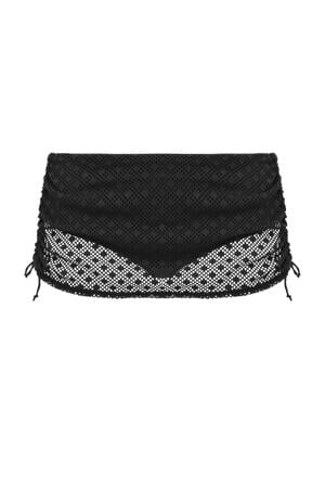 +size crochet bikinibroekje Bazaruto met rokje zwart