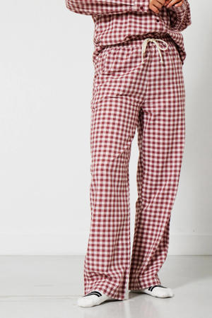 geruite pyjamabroek Loyce rood/wit