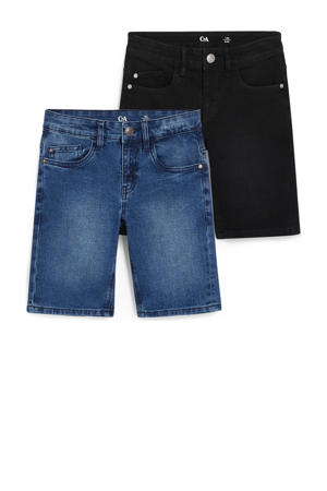 jeans bermuda - set van 2 blauw/zwart