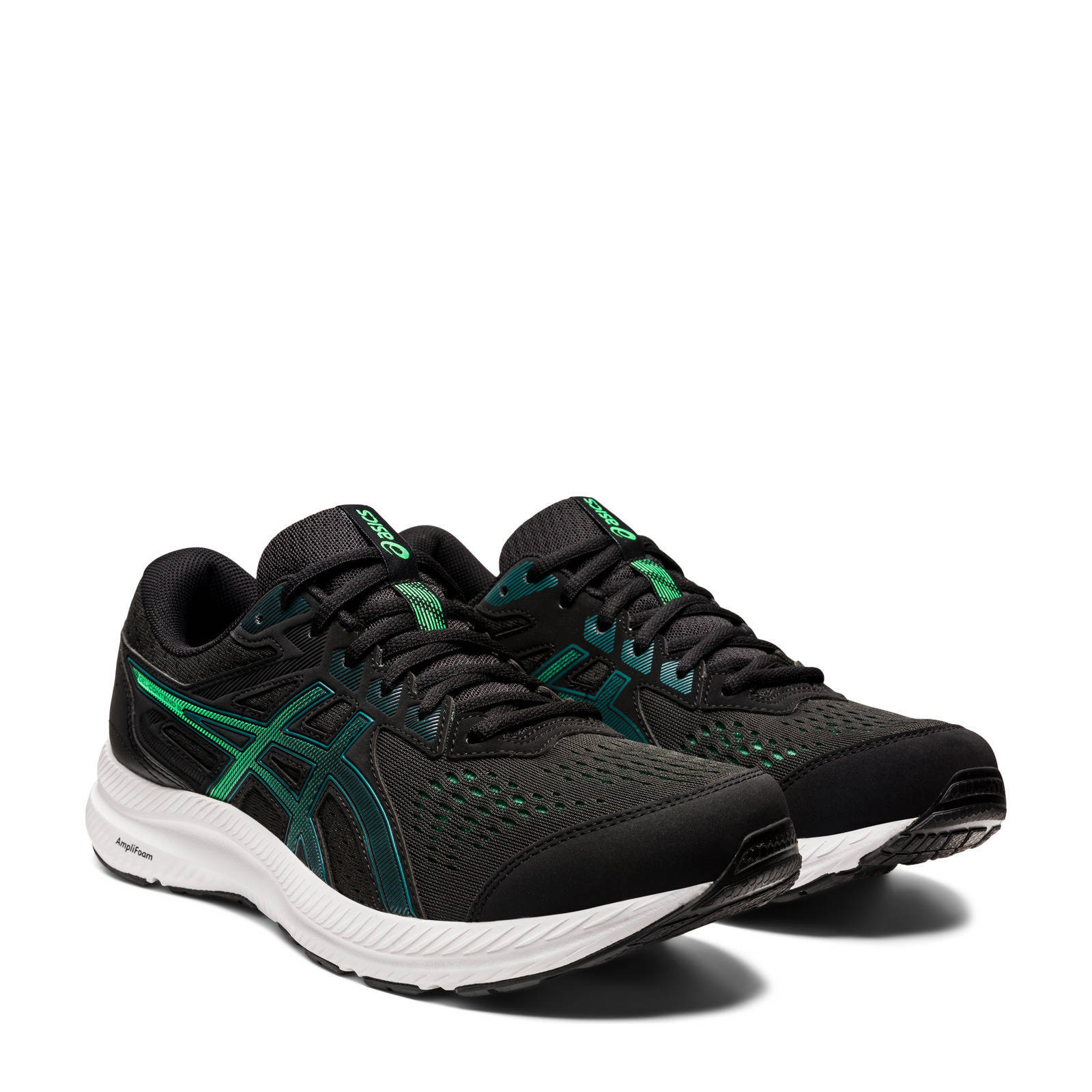 ASICS Gel-Contend 8 hardloopschoenen zwart/groen | wehkamp