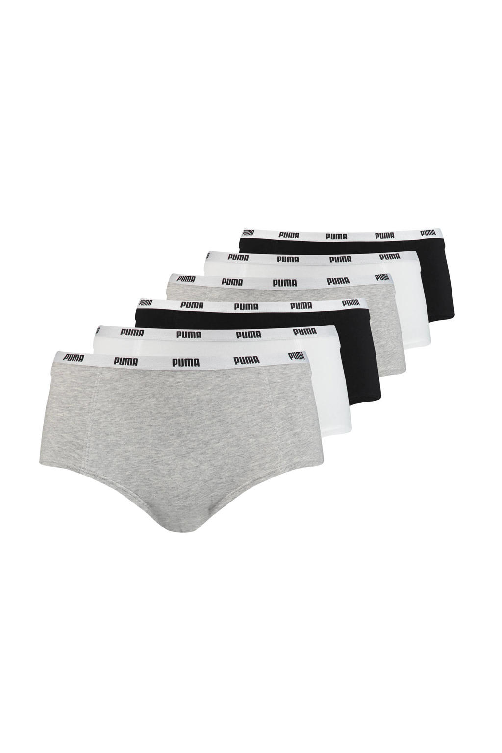 Puma hipster (set van 6) grijs/wit/zwart