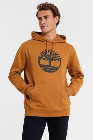 hoodie met logo cognac
