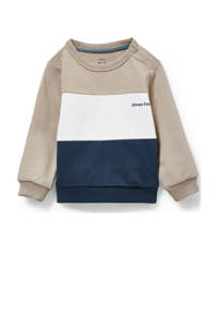 C&A sweater beige/wit/donkerblauw