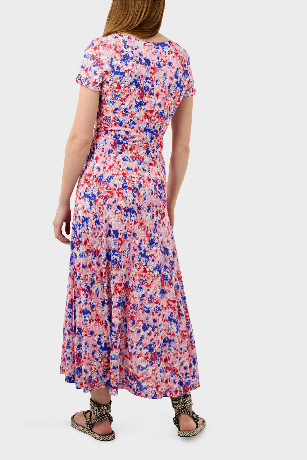 Verst Waar Opiaat Sandwich A-lijn jurk met all over print roze/blauw/rood | wehkamp