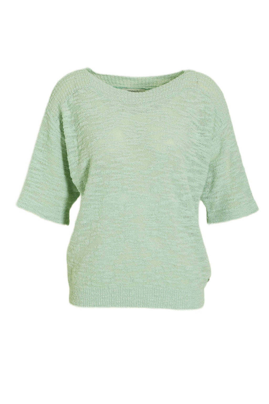 Sandwich top met textuur lichtgroen