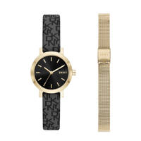 DKNY Horloge NY6616SET Soho zwart/goudkleurig, Goudkleurig/zwart/antraciet