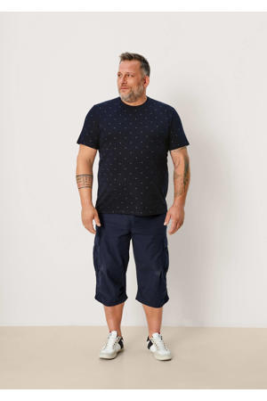 slim fit T-shirt Plus Size met all over print marine