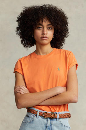 T-shirt met borduursels oranje